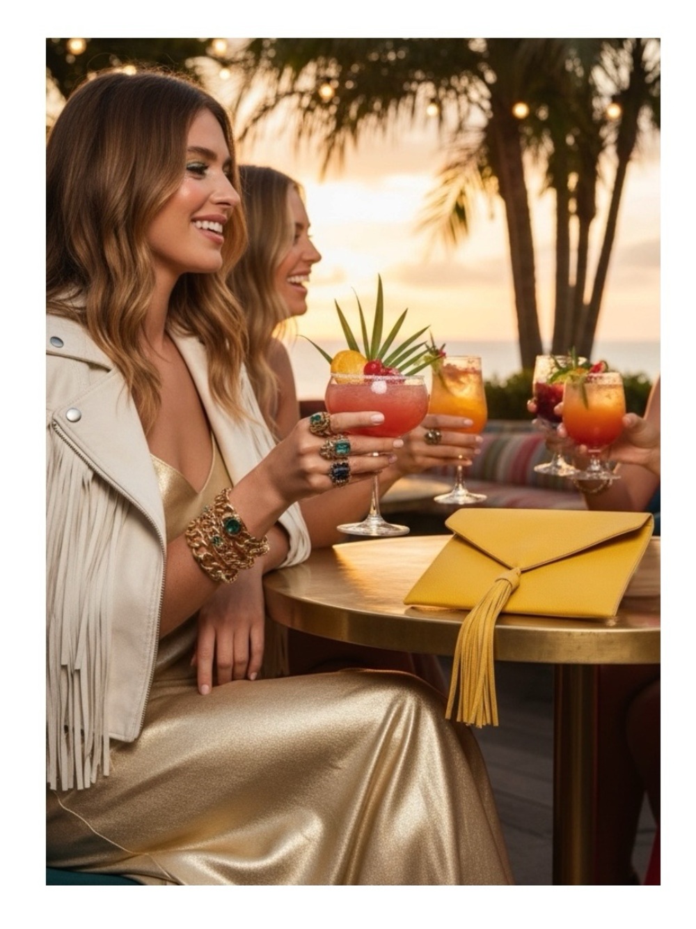 new Street Level ༄ Leather Tassel Envelope Clutch Handbag Bag ༄ Goldenrod Yellow